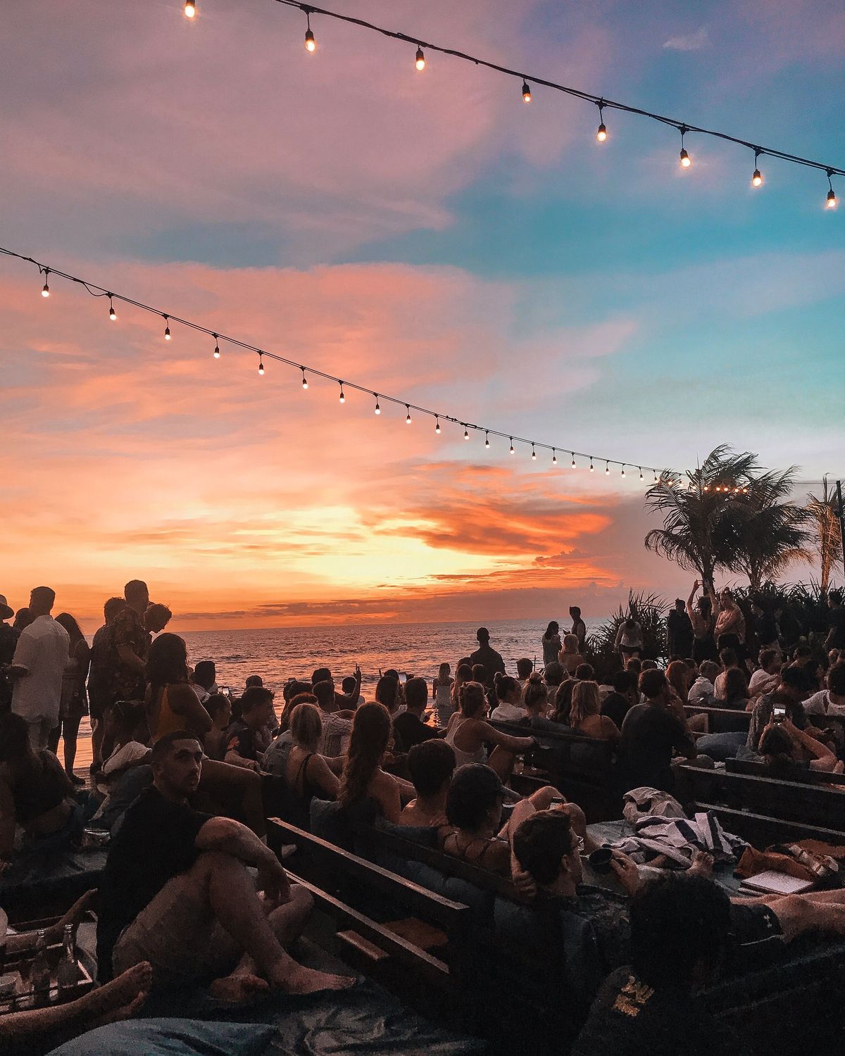 A Bali beach bar at sunset