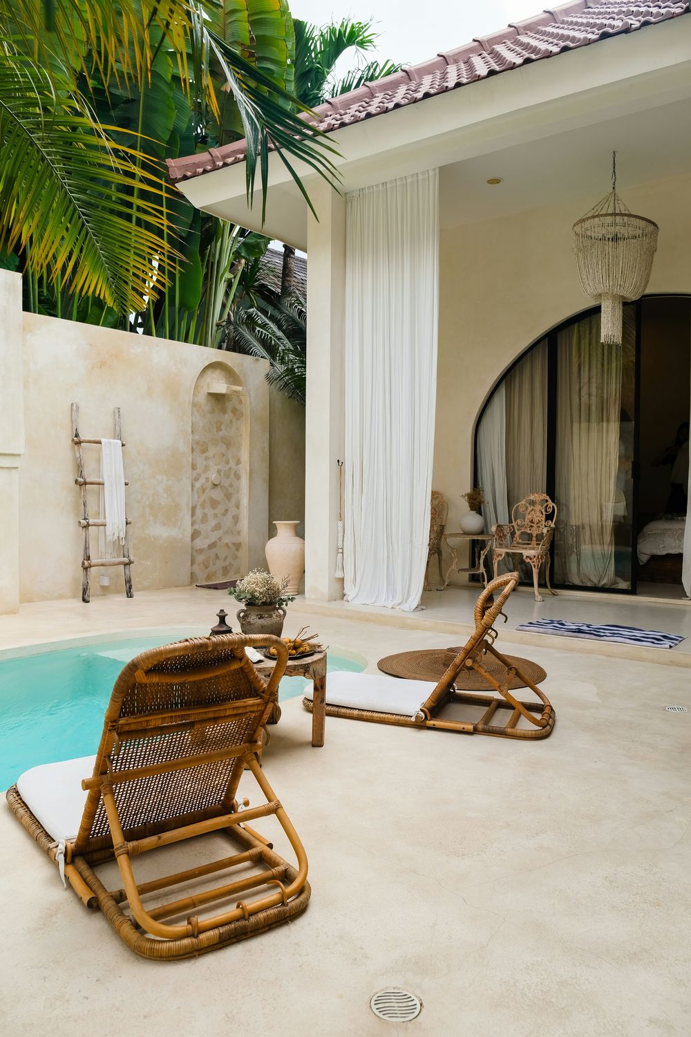 A boho villa pool in Seminyak, Bali